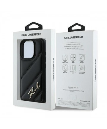 Karl Lagerfeld Quilted Signature iPhone 16 Pro Case - Black