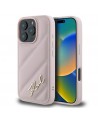 Karl Lagerfeld Quilted Signature iPhone 16 Pro Case - Pink