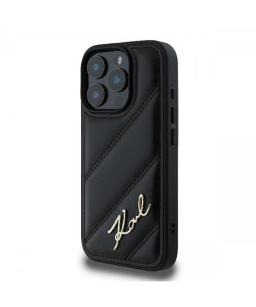 Karl Lagerfeld Quilted Signature iPhone 16 Pro Max Case - Black