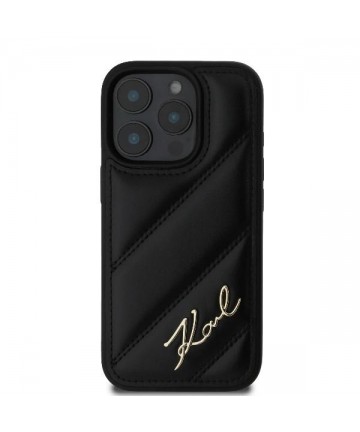 Karl Lagerfeld Quilted Signature iPhone 16 Pro Max Case - Black
