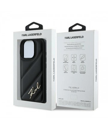 Karl Lagerfeld Quilted Signature iPhone 16 Pro Max Case - Black