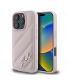 Karl Lagerfeld Quilted Signature iPhone 16 Pro Max Case - Pink