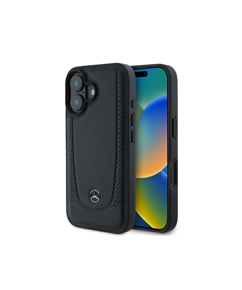 Mercedes Leather Urban iPhone 16 Plus Case - Black