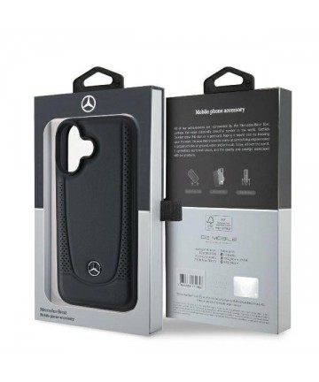 Mercedes Leather Urban iPhone 16 Plus Case - Black