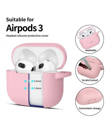 Tech-Protect Silicone Hook Case for Apple AirPods 3 - Pink