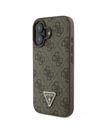 Guess Leather Metal Logo Strass Crossbody Case for iPhone 16 - Brown