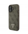 Guess Leather Metal Logo Strass Crossbody Case for iPhone 16 - Brown