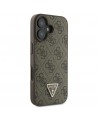 Guess Leather Metal Logo Strass Crossbody Case for iPhone 16 - Brown