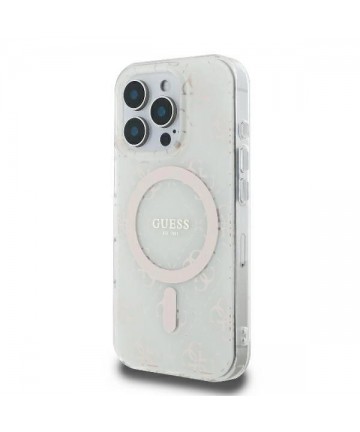 Guess IML 4G Background MagSafe iPhone 16 Pro Case - White