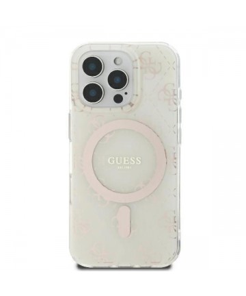 Guess IML 4G Background MagSafe iPhone 16 Pro Case - White