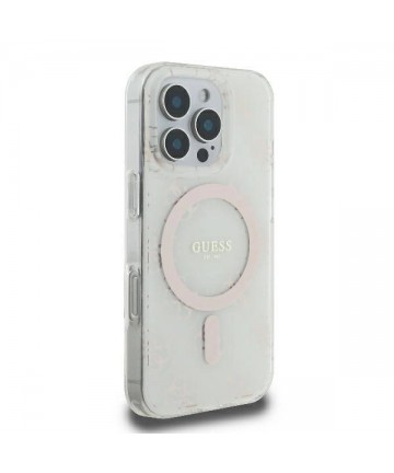 Guess IML 4G Background MagSafe iPhone 16 Pro Case - White