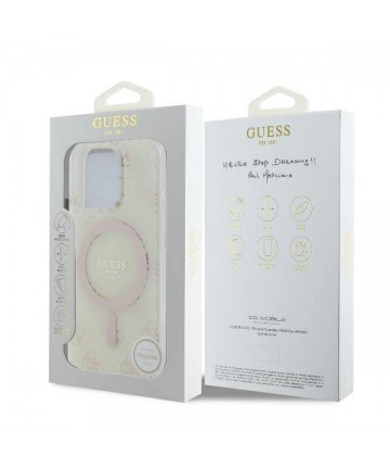 Guess IML 4G Background MagSafe iPhone 16 Pro Case - White