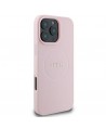 Guess Grained Ring MagSafe iPhone 16 Pro Case - Pink