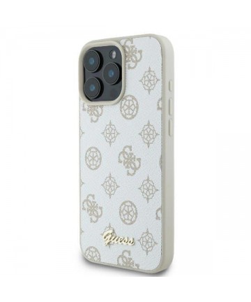 Guess Peony Script Logo MagSafe iPhone 16 Pro Case - White