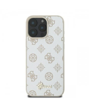 Guess Peony Script Logo MagSafe iPhone 16 Pro Case - White