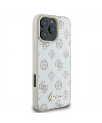 Guess Peony Script Logo MagSafe iPhone 16 Pro Case - White