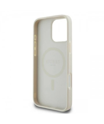 Guess Peony Script Logo MagSafe iPhone 16 Pro Case - White