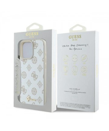 Guess Peony Script Logo MagSafe iPhone 16 Pro Case - White