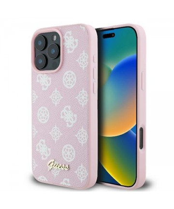 Guess Peony Script Logo MagSafe iPhone 16 Pro Case - Pink