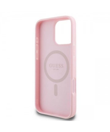 Guess Peony Script Logo MagSafe iPhone 16 Pro Case - Pink
