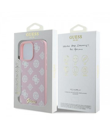 Guess Peony Script Logo MagSafe iPhone 16 Pro Case - Pink