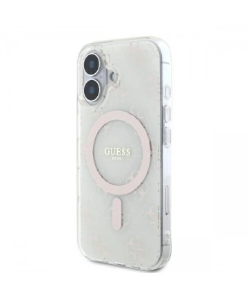 Guess IML 4G Background MagSafe Case for iPhone 16 Plus - White