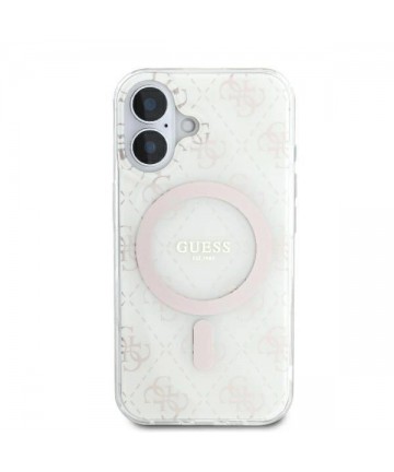 Guess IML 4G Background MagSafe Case for iPhone 16 Plus - White