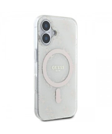 Guess IML 4G Background MagSafe Case for iPhone 16 Plus - White