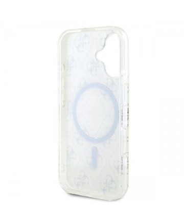 Guess IML 4G Background MagSafe Case for iPhone 16 Plus - White