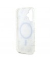 Guess IML 4G Background MagSafe Case for iPhone 16 Plus - White