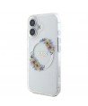 Guess IML Flowers Wreath MagSafe iPhone 16 Plus Case - Clear