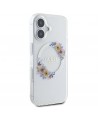 Guess IML Flowers Wreath MagSafe iPhone 16 Plus Case - Clear