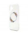 Guess IML Flowers Wreath MagSafe iPhone 16 Plus Case - Clear
