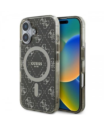 Guess IML 4G Background MagSafe iPhone 16 Case - Brown
