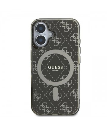 Guess IML 4G Background MagSafe iPhone 16 Case - Brown