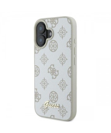 Guess Peony Script Logo MagSafe iPhone 16 Case - White