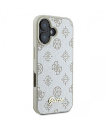 Guess Peony Script Logo MagSafe iPhone 16 Case - White