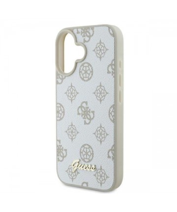 Guess Peony Script Logo MagSafe iPhone 16 Case - White