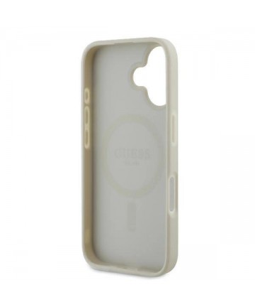 Guess Peony Script Logo MagSafe iPhone 16 Case - White