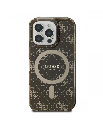 Guess IML 4G Background MagSafe Case for iPhone 16 Pro Max - Brown