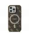 Guess IML 4G Background MagSafe Case for iPhone 16 Pro Max - Brown