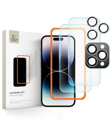 Tech-Protect Supreme Set tempered glass for iPhone 16 Pro - transparent (3 pcs.)