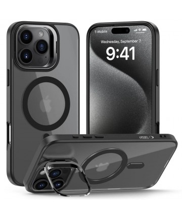 Tech-Protect MagStand MagSafe Case with Stand for iPhone 16 Pro - Semi-Transparent