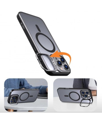 Tech-Protect MagStand MagSafe Case with Stand for iPhone 16 Pro - Semi-Transparent