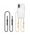 Tech-Protect FlexAir Chain MagSafe iPhone 16 Case - Clear + 2 Lanyards (Black & Taupe)