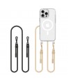 Tech-Protect FlexAir Chain MagSafe Case for iPhone 16 Pro Max - Clear + 2 Lanyards (Black and Taupe)