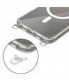 Tech-Protect FlexAir Chain MagSafe Case for iPhone 16 Pro Max - Clear + 2 Lanyards (Black and Taupe)