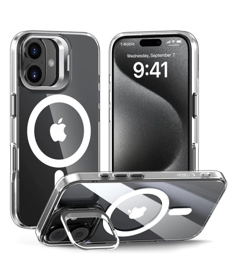 Tech-Protect MagStand MagSafe iPhone 16 Case - Clear