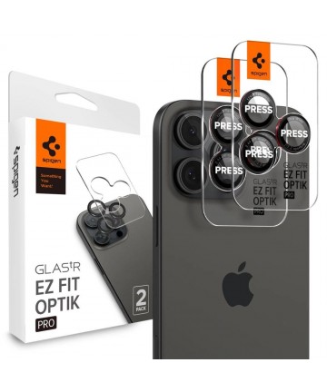 Spigen Optik Pro L-Series Glas.tR EZ Fit Tempered Glass for iPhone 14 Pro / Pro Max / 15 Pro / Pro Max / 16 Pro / 16 Pro Max / 1