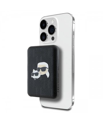 Karl Lagerfeld Powerbank inductive KLPB5FPGKSKCHK 16W 5000mAh black/black Karl&Choupette Head Pin MagSafe